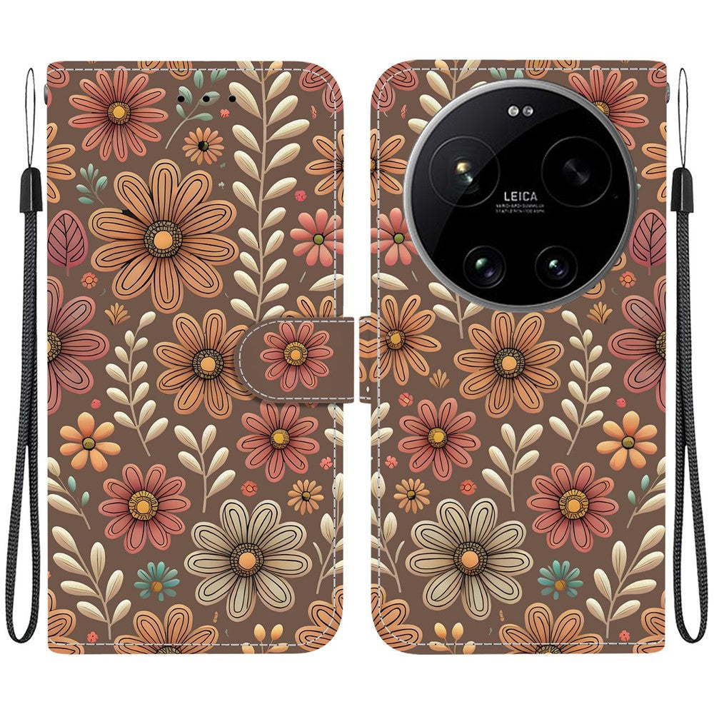 For Xiaomi 17 Ultra 5G Wallet Case Pattern Printing Leather Stand Phone Cover with Strap