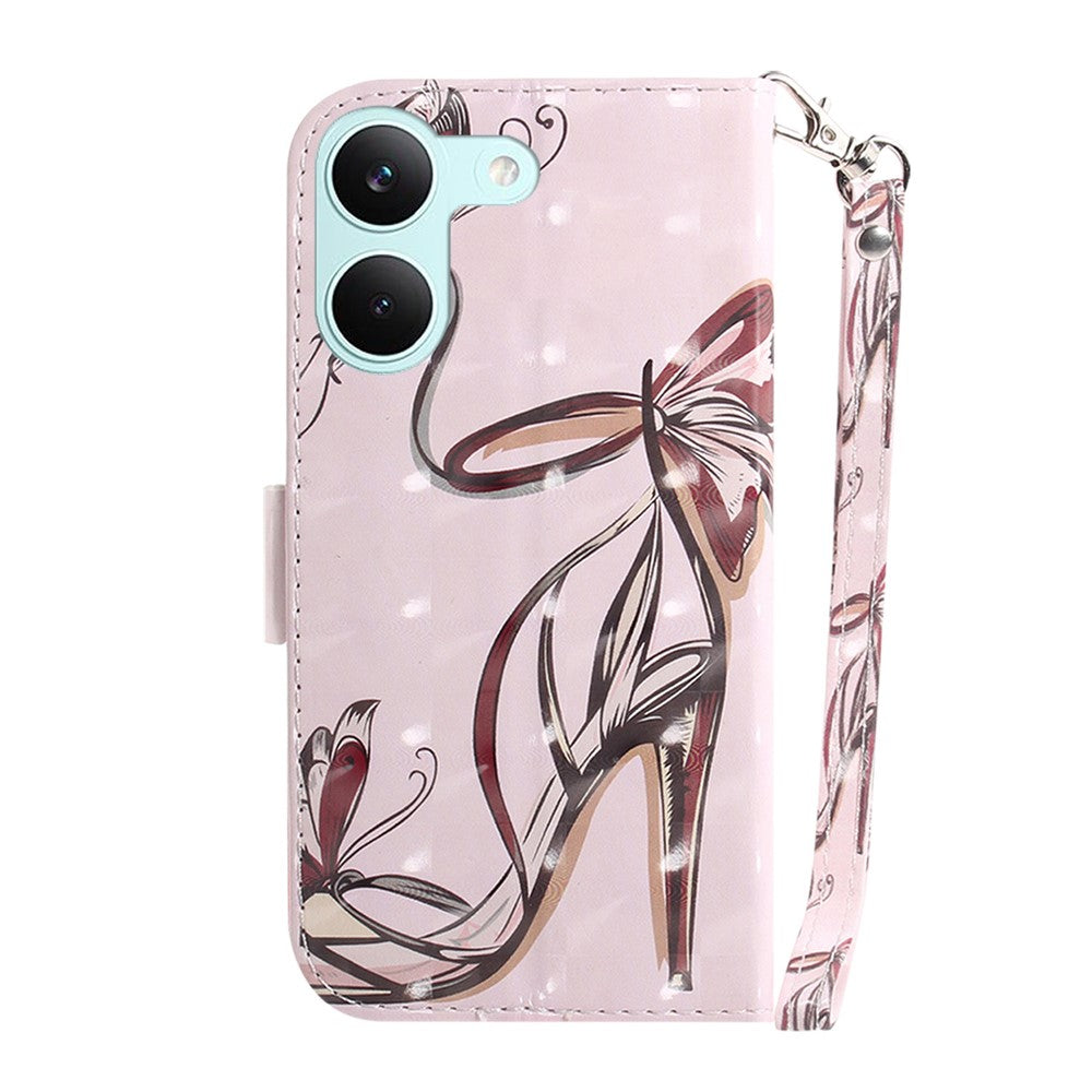 For Xiaomi Poco X8 Pro 5G / Redmi Turbo 5 5G Case Pattern Printing Leather Wallet Phone Cover with Wrist Strap
