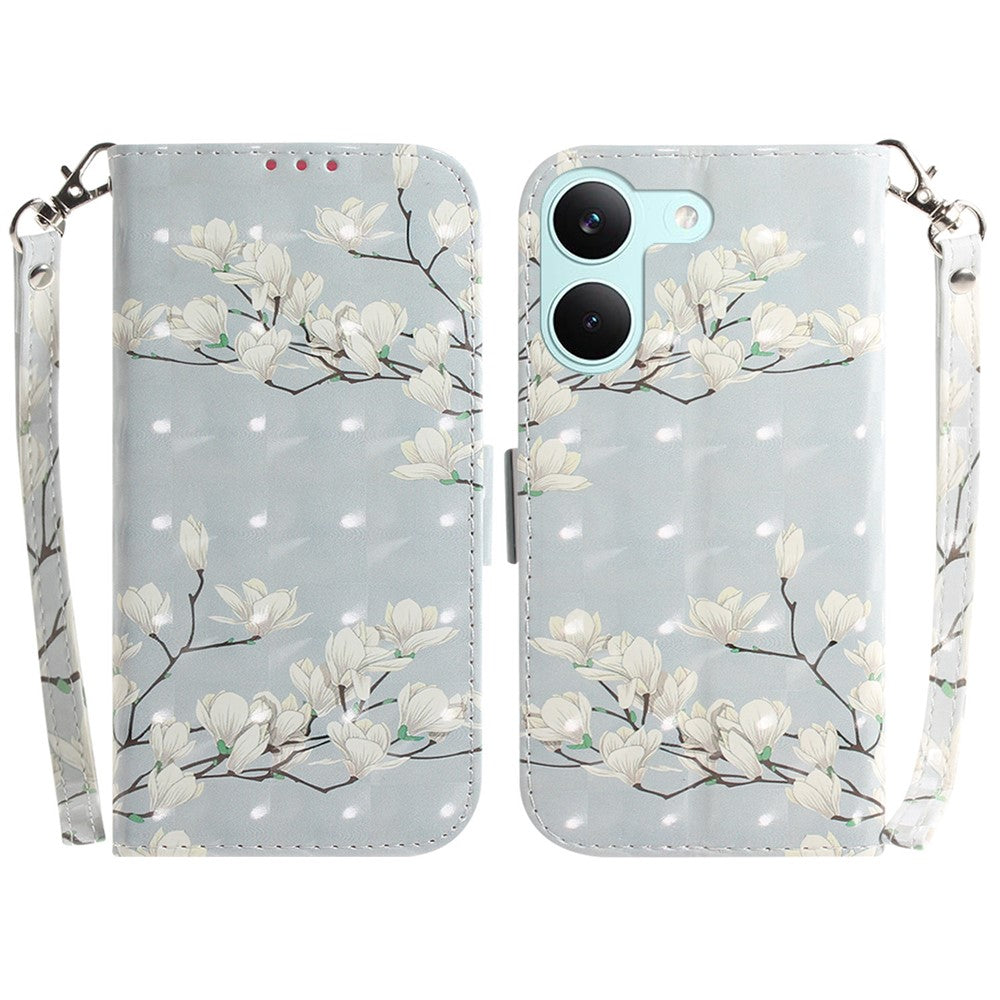 For Xiaomi Poco X8 Pro 5G / Redmi Turbo 5 5G Case Pattern Printing Leather Wallet Phone Cover with Wrist Strap