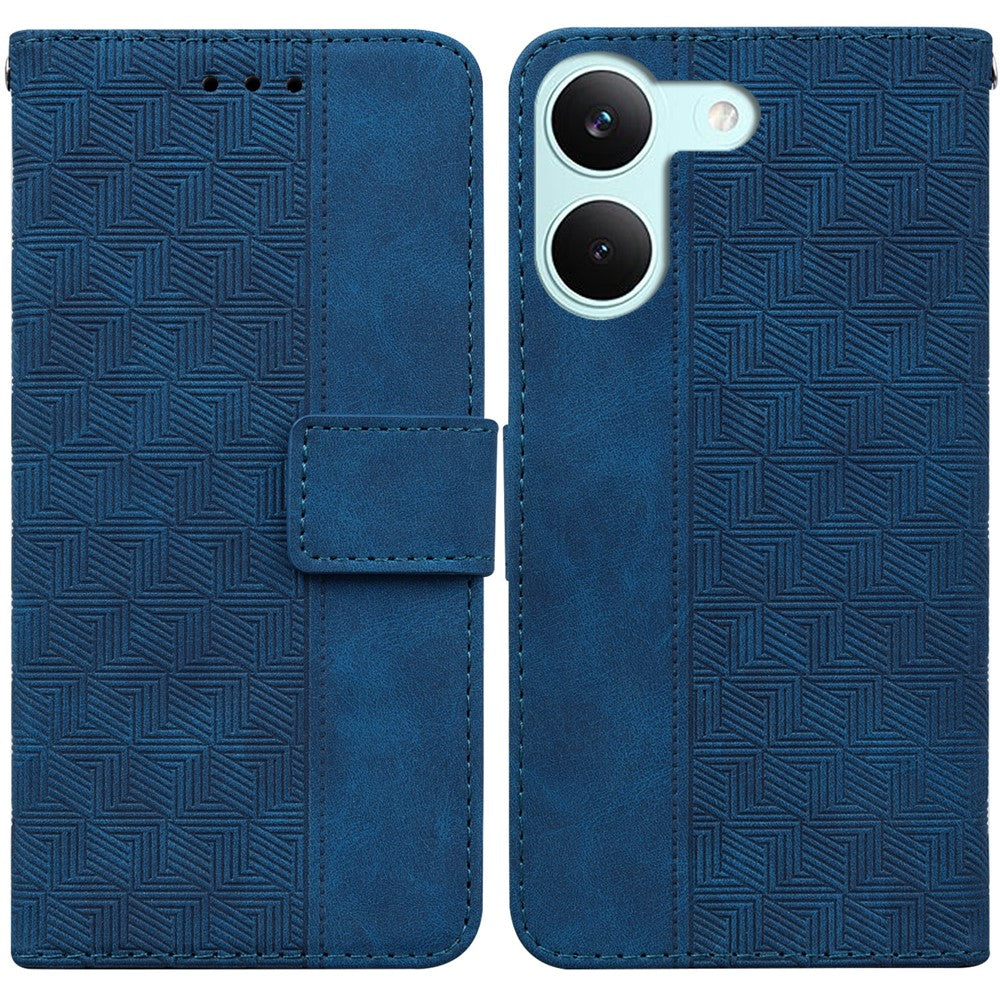Case For Xiaomi Poco X8 Pro 5G  /  Redmi Turbo 5 5G Geometry Pattern Leather Wallet Phone Cover with Wrist Strap