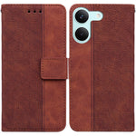 Case For Xiaomi Poco X8 Pro 5G  /  Redmi Turbo 5 5G Geometry Pattern Leather Wallet Phone Cover with Wrist Strap