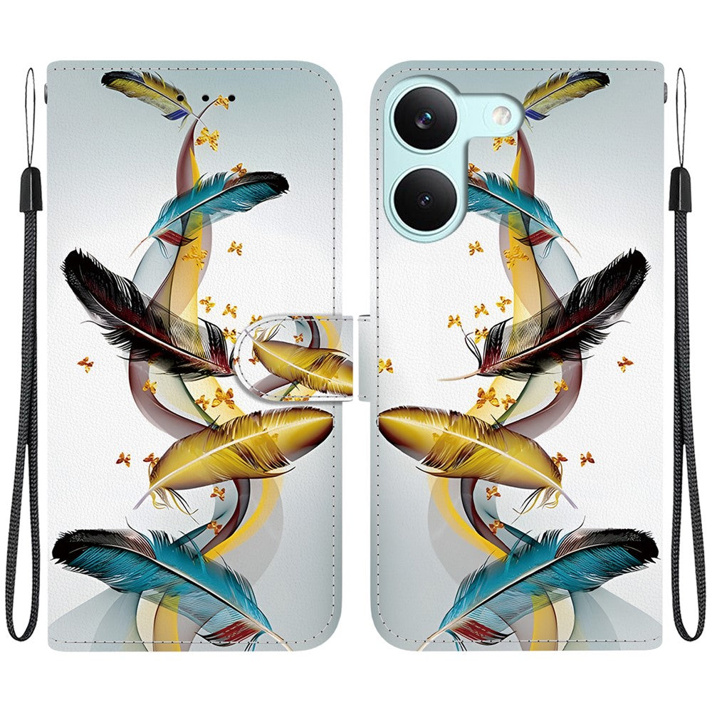 For Xiaomi Redmi Turbo 5 5G  /  Poco X8 Pro 5G Case Pattern Printing Leather Flip Wallet Phone Cover with Lanyard