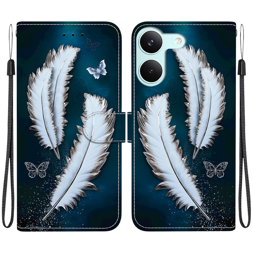 For Xiaomi Redmi Turbo 5 5G  /  Poco X8 Pro 5G Case Pattern Printing Leather Flip Wallet Phone Cover with Lanyard