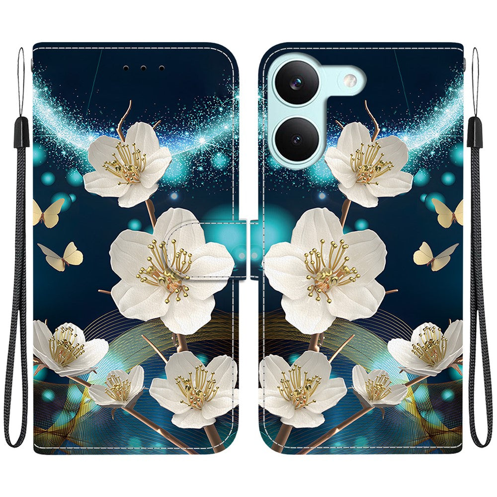 For Xiaomi Redmi Turbo 5 5G  /  Poco X8 Pro 5G Case Pattern Printing Leather Flip Wallet Phone Cover with Lanyard