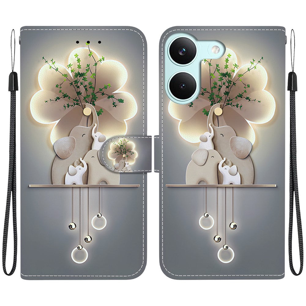 For Xiaomi Redmi Turbo 5 5G  /  Poco X8 Pro 5G Case Pattern Printing Leather Flip Wallet Phone Cover with Lanyard