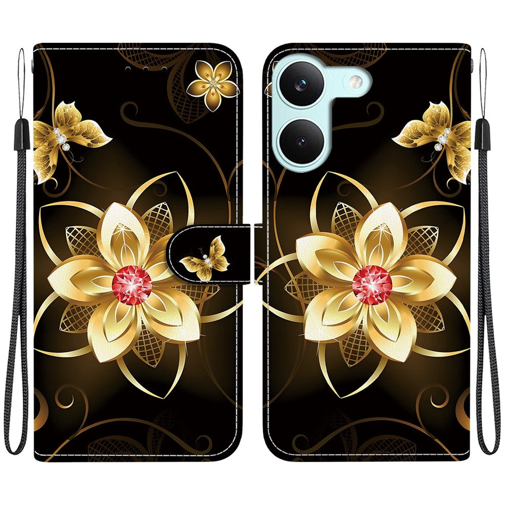 For Xiaomi Redmi Turbo 5 5G  /  Poco X8 Pro 5G Case Pattern Printing Leather Flip Wallet Phone Cover with Lanyard
