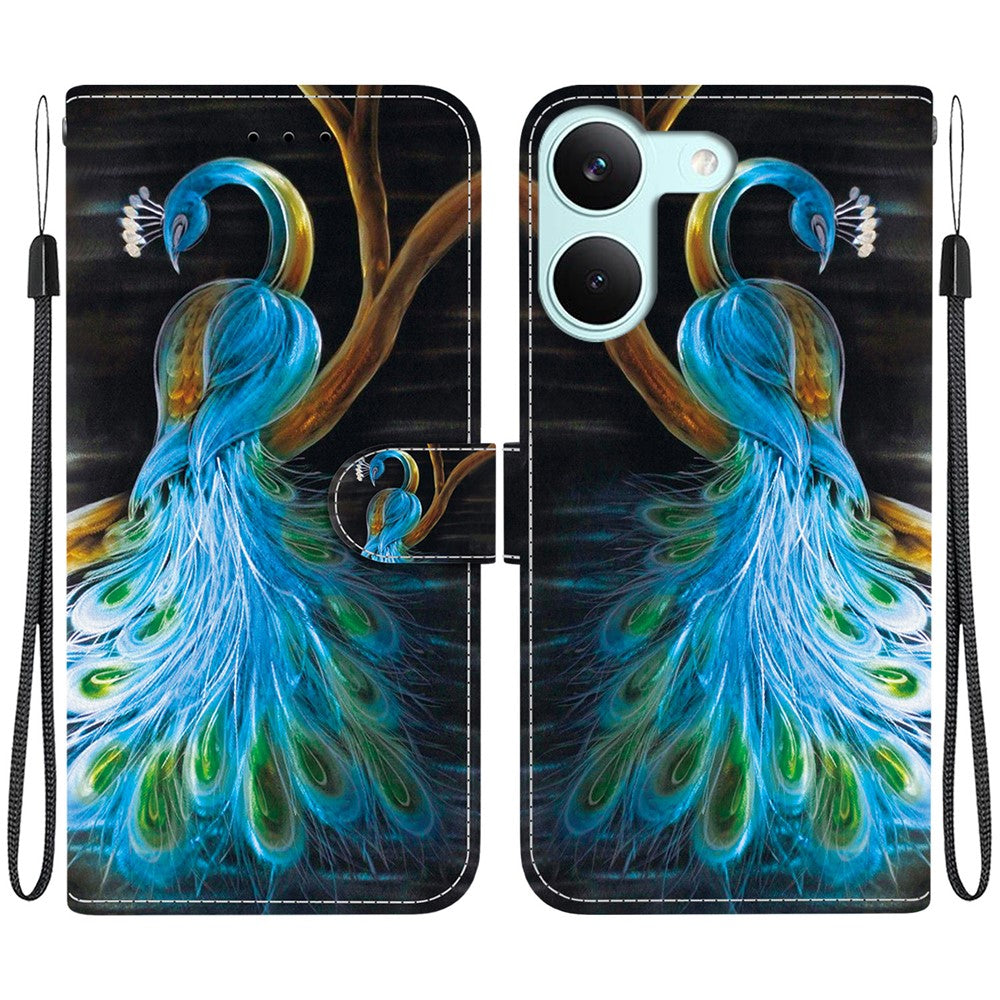 For Xiaomi Redmi Turbo 5 5G  /  Poco X8 Pro 5G Case Pattern Printing Leather Flip Wallet Phone Cover with Lanyard