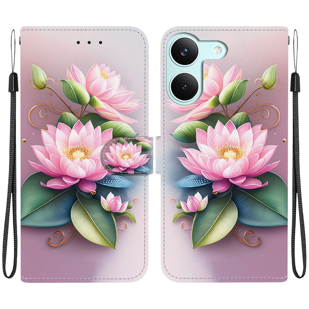 For Xiaomi Redmi Turbo 5 5G  /  Poco X8 Pro 5G Case Pattern Printing Leather Flip Wallet Phone Cover with Lanyard