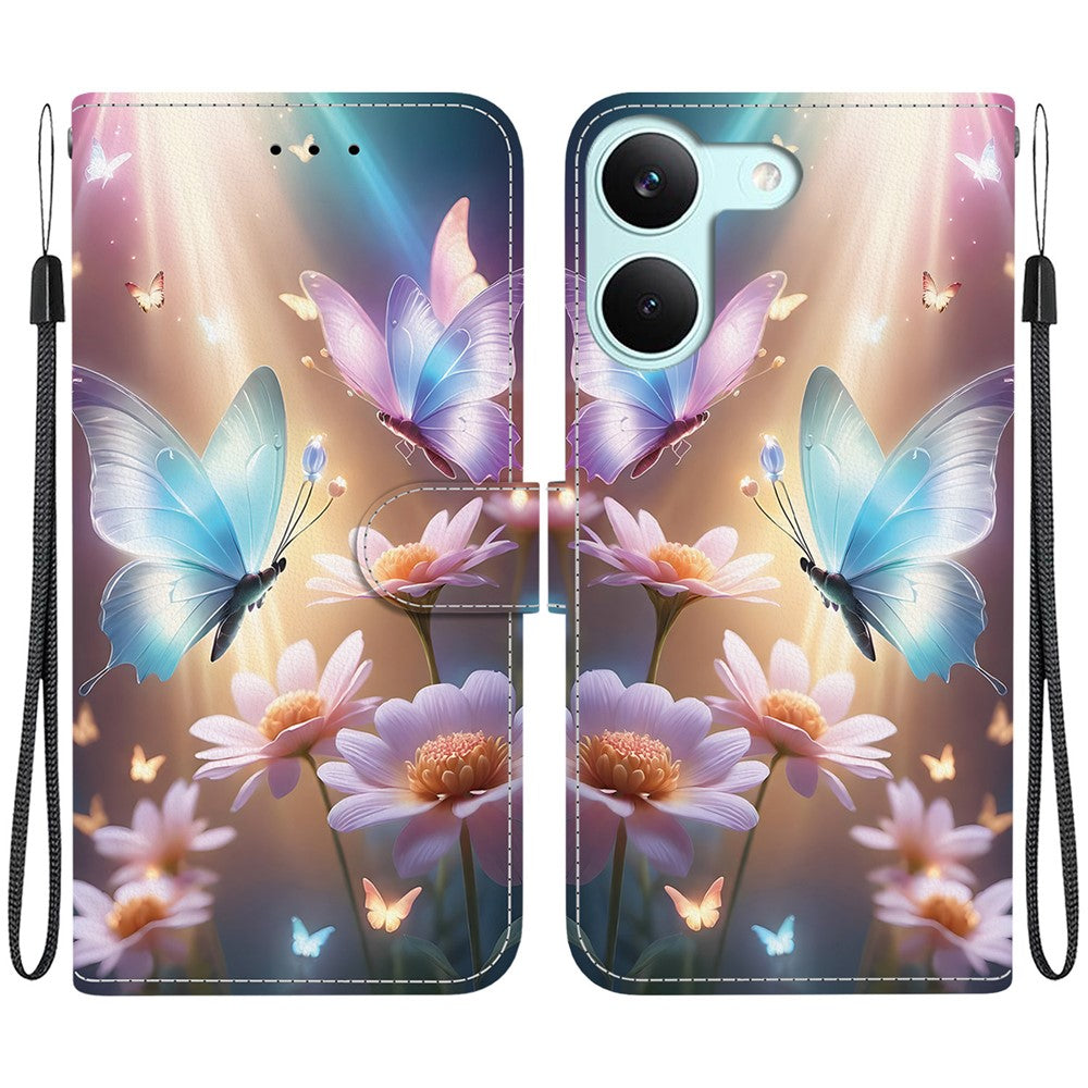 For Xiaomi Redmi Turbo 5 5G  /  Poco X8 Pro 5G Case Pattern Printing Leather Flip Wallet Phone Cover with Lanyard