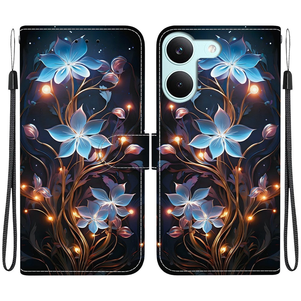 For Xiaomi Redmi Turbo 5 5G  /  Poco X8 Pro 5G Case Pattern Printing Leather Flip Wallet Phone Cover with Lanyard