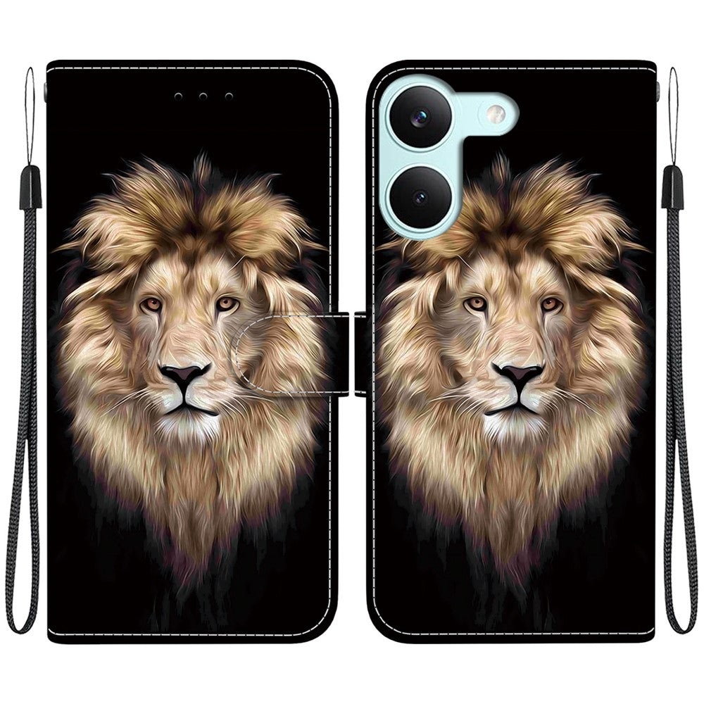 For Xiaomi Redmi Turbo 5 5G  /  Poco X8 Pro 5G Case Pattern Printing Leather Flip Wallet Phone Cover with Lanyard