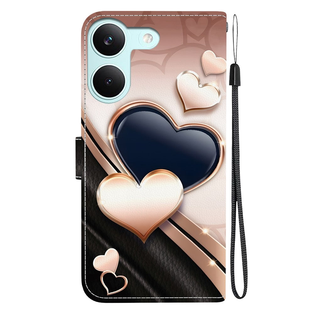 For Xiaomi Redmi Turbo 5 5G  /  Poco X8 Pro 5G Leather Case Stand Wallet Pattern Printing Phone Cover with Wrist Strap