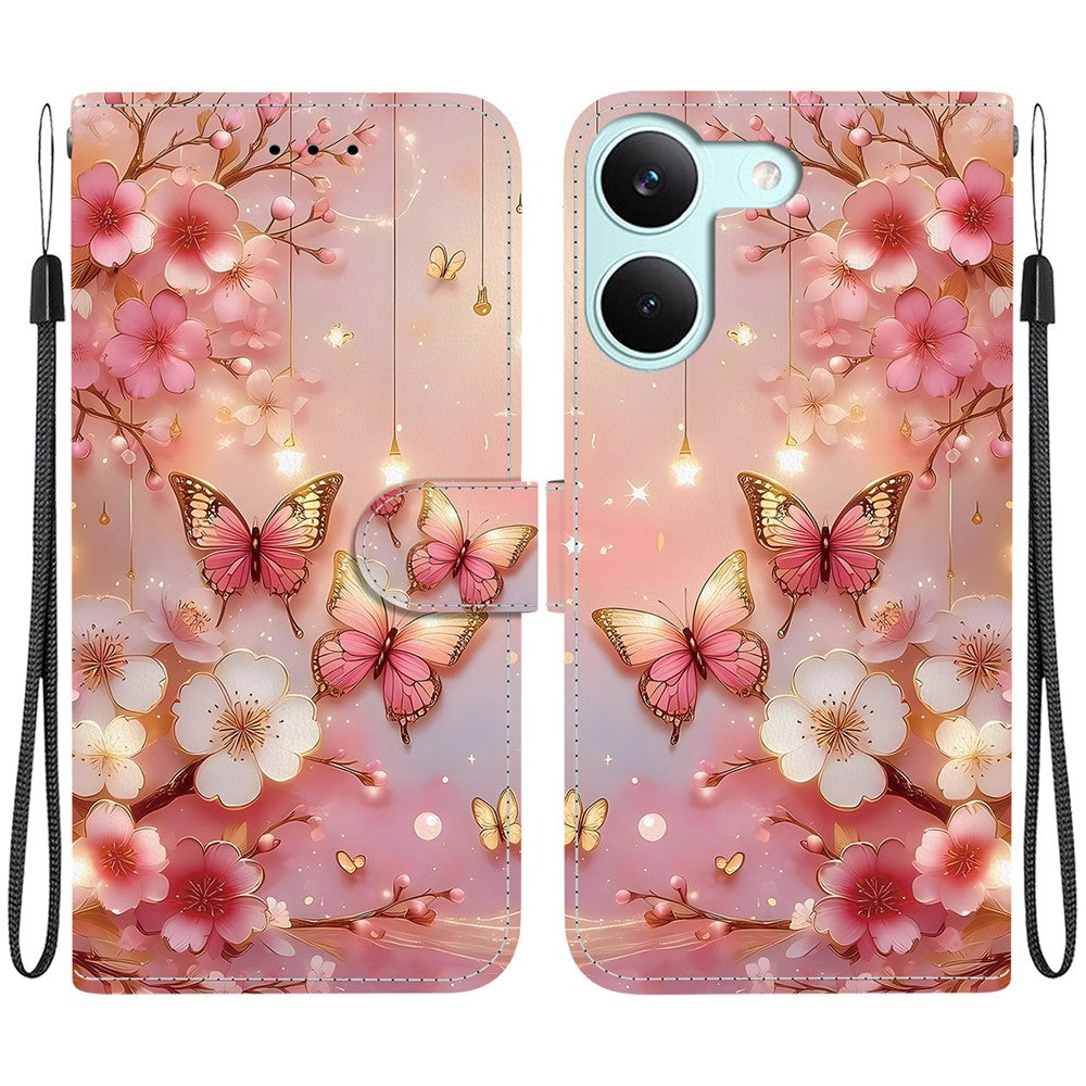 For Xiaomi Redmi Turbo 5 5G  /  Poco X8 Pro 5G Leather Case Stand Wallet Pattern Printing Phone Cover with Wrist Strap