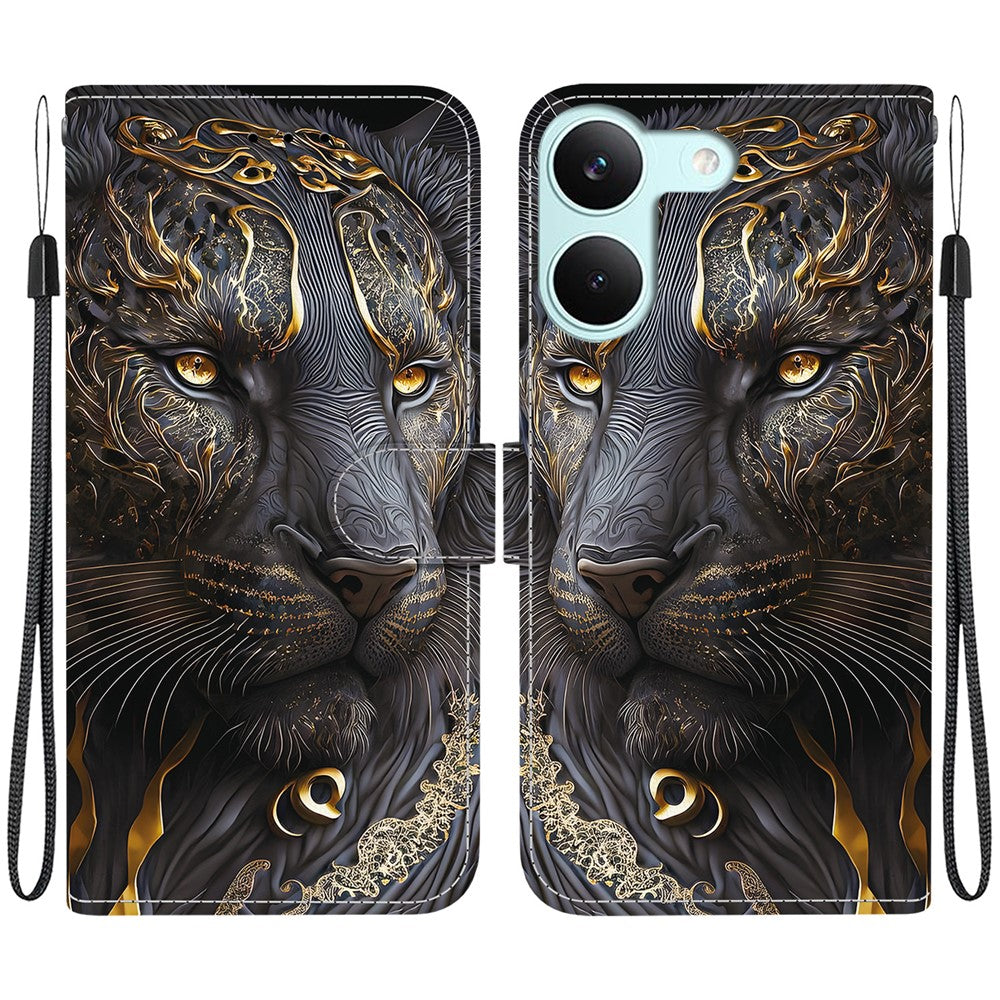 For Xiaomi Redmi Turbo 5 5G  /  Poco X8 Pro 5G Leather Case Stand Wallet Pattern Printing Phone Cover with Wrist Strap