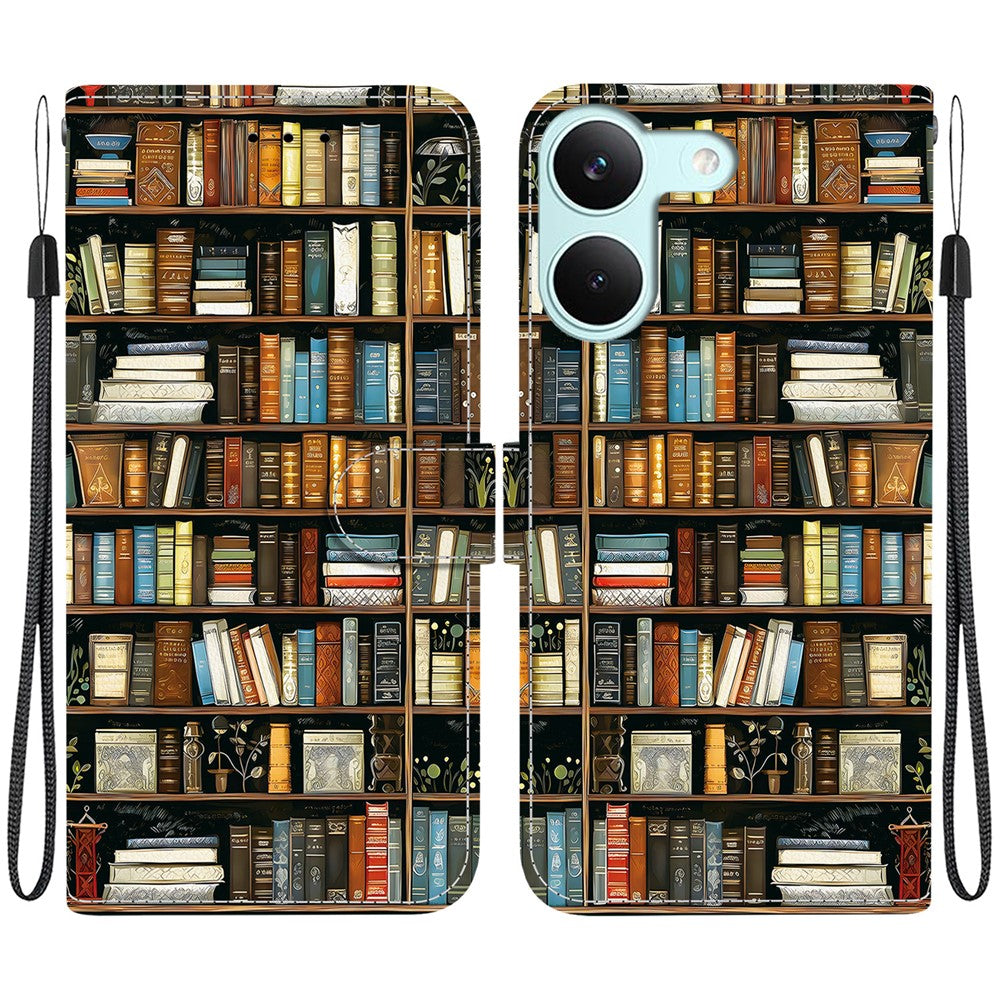 For Xiaomi Redmi Turbo 5 5G  /  Poco X8 Pro 5G Leather Case Stand Wallet Pattern Printing Phone Cover with Wrist Strap