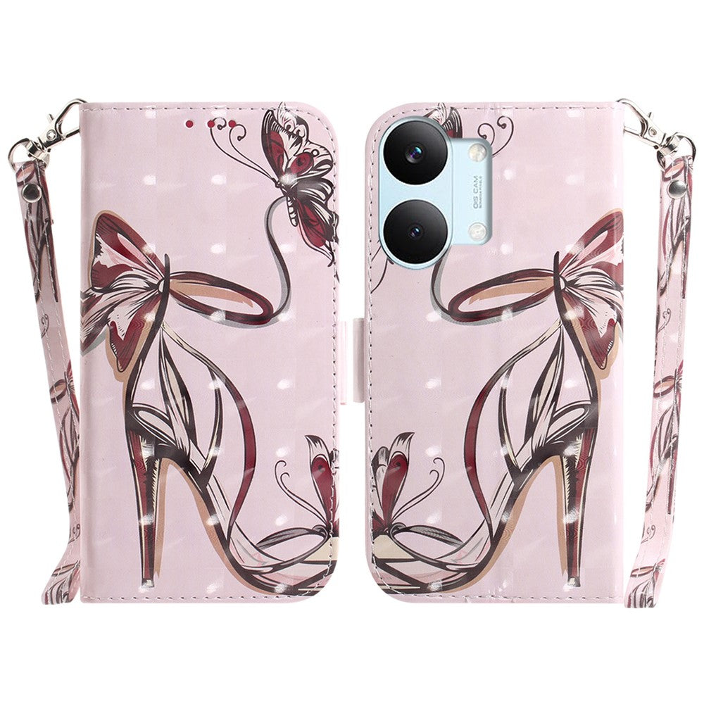 For Xiaomi Poco X8 Pro Max 5G / Redmi Turbo 5 Max 5G Case Pattern Printing Leather Wallet Phone Cover with Wrist Strap