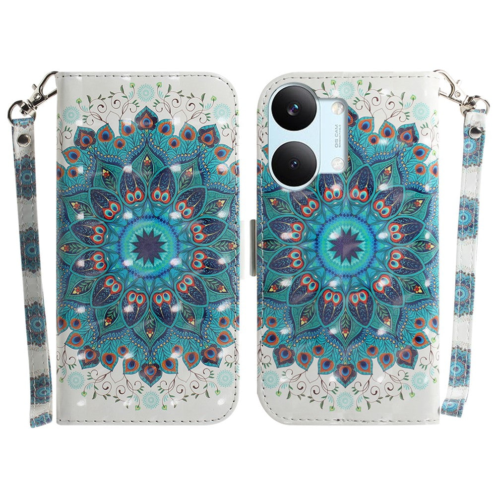 For Xiaomi Poco X8 Pro Max 5G / Redmi Turbo 5 Max 5G Case Pattern Printing Leather Wallet Phone Cover with Wrist Strap