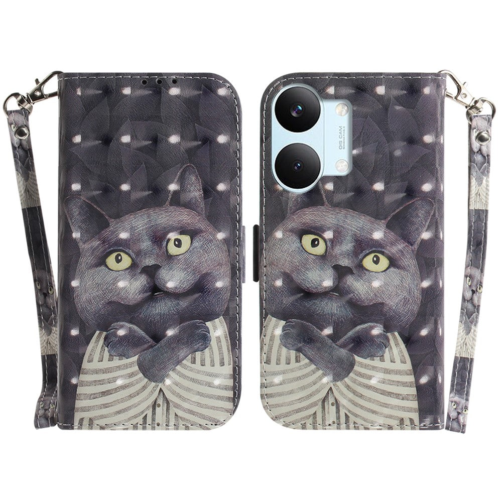 For Xiaomi Poco X8 Pro Max 5G / Redmi Turbo 5 Max 5G Case Pattern Printing Leather Wallet Phone Cover with Wrist Strap