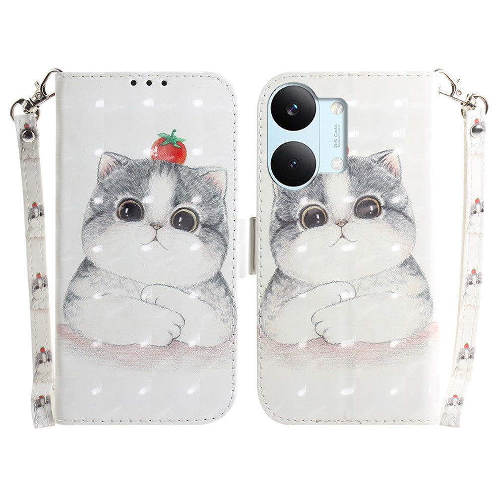 For Xiaomi Poco X8 Pro Max 5G / Redmi Turbo 5 Max 5G Case Pattern Printing Leather Wallet Phone Cover with Wrist Strap