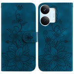 Stand Case For Xiaomi Poco X8 Pro Max 5G  /  Redmi Turbo 5 Max 5G Lily Flower Imprint Leather Phone Cover with Wrist Strap
