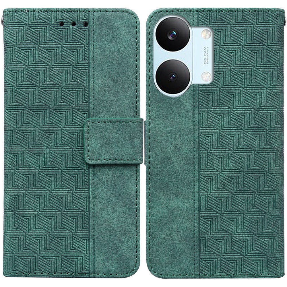 Case For Xiaomi Poco X8 Pro Max 5G  /  Redmi Turbo 5 Max 5G Geometry Pattern Leather Wallet Phone Cover with Wrist Strap