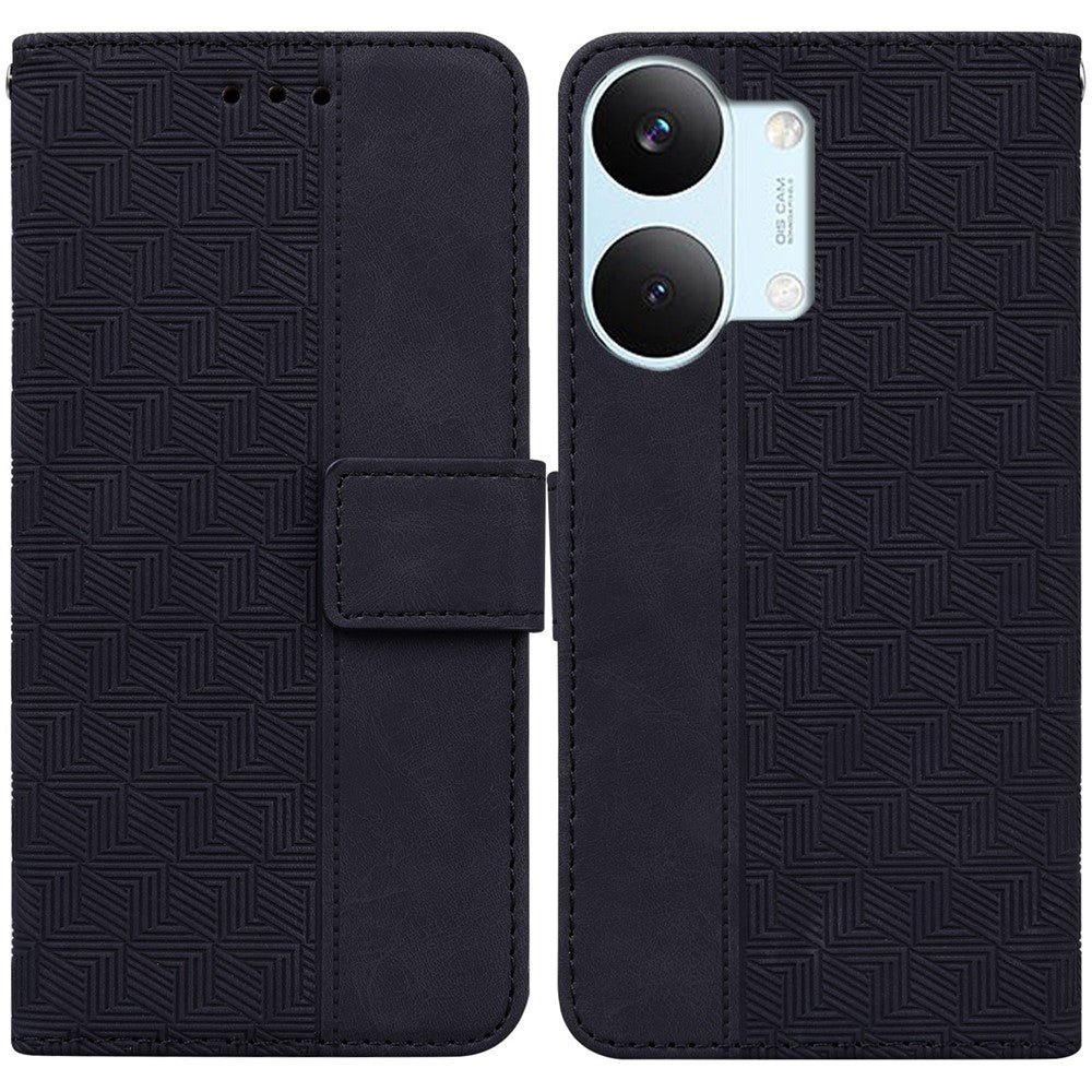 Case For Xiaomi Poco X8 Pro Max 5G  /  Redmi Turbo 5 Max 5G Geometry Pattern Leather Wallet Phone Cover with Wrist Strap