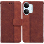 Case For Xiaomi Poco X8 Pro Max 5G  /  Redmi Turbo 5 Max 5G Geometry Pattern Leather Wallet Phone Cover with Wrist Strap