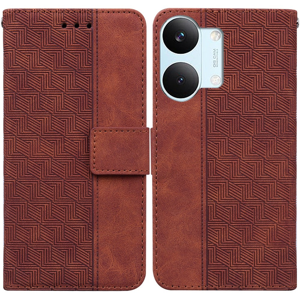 Case For Xiaomi Poco X8 Pro Max 5G  /  Redmi Turbo 5 Max 5G Geometry Pattern Leather Wallet Phone Cover with Wrist Strap