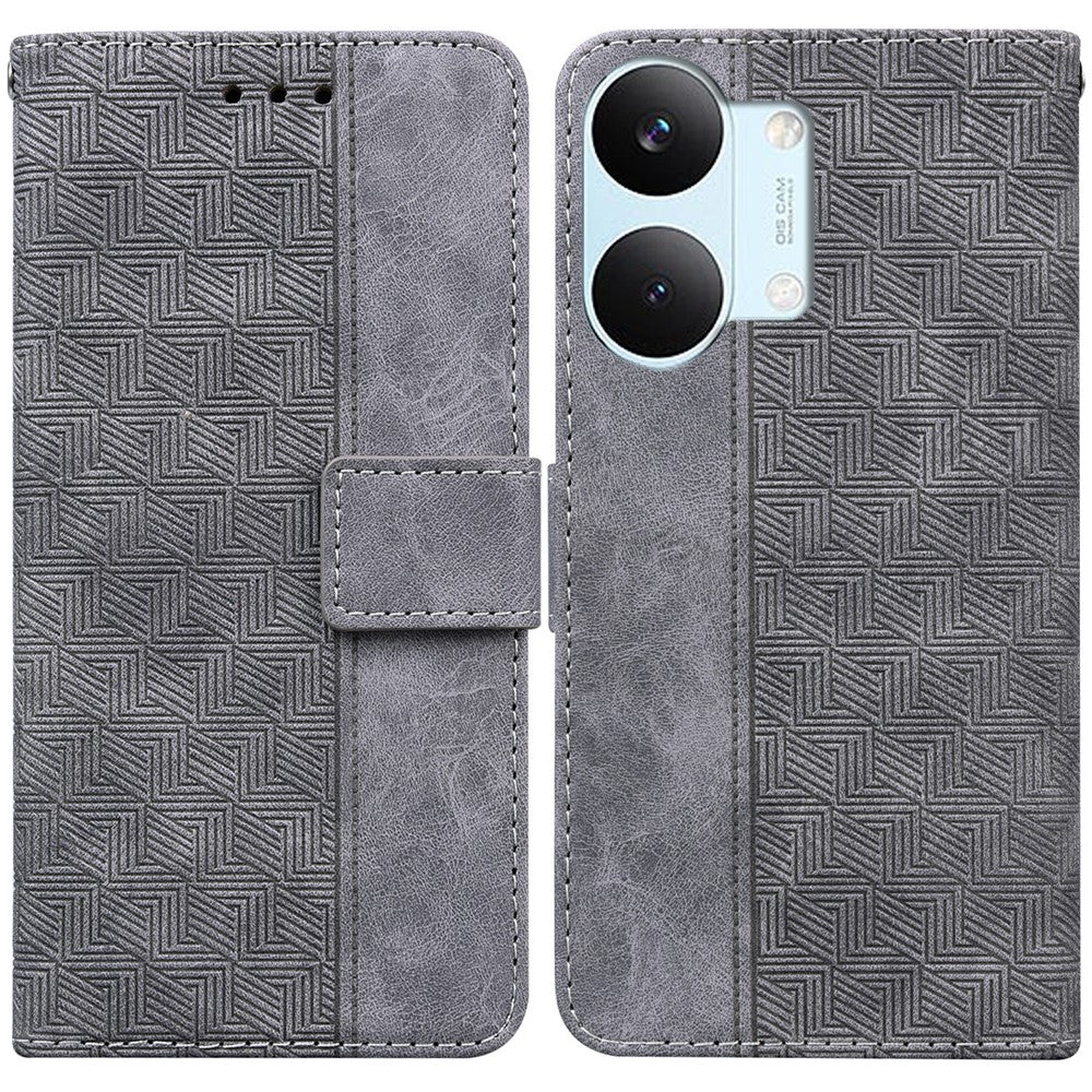 Case For Xiaomi Poco X8 Pro Max 5G  /  Redmi Turbo 5 Max 5G Geometry Pattern Leather Wallet Phone Cover with Wrist Strap