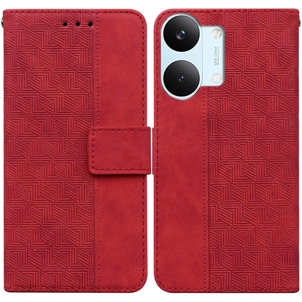 Case For Xiaomi Poco X8 Pro Max 5G  /  Redmi Turbo 5 Max 5G Geometry Pattern Leather Wallet Phone Cover with Wrist Strap