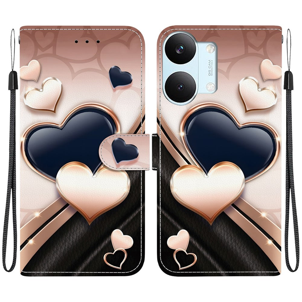 For Xiaomi Redmi Turbo 5 Max 5G  /  Poco X8 Pro Max 5G Leather Case Stand Wallet Pattern Printing Phone Cover with Wrist Strap