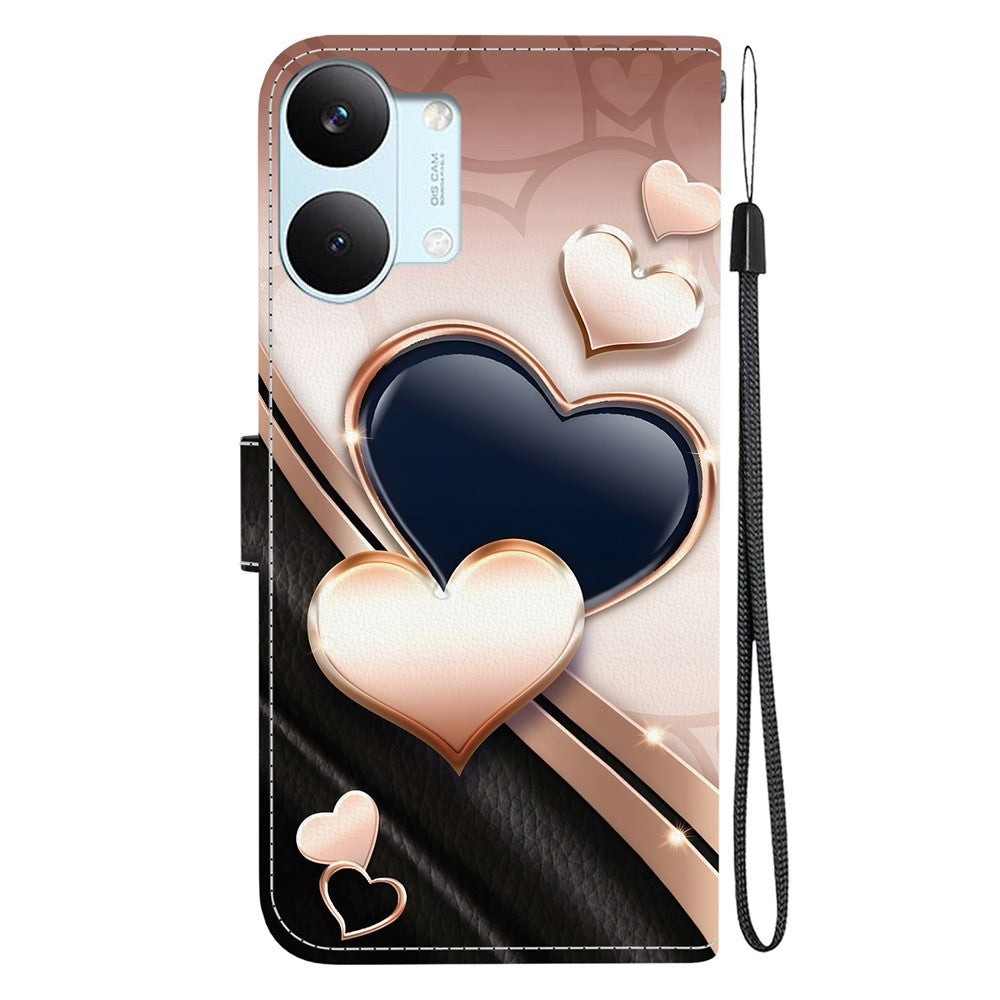 For Xiaomi Redmi Turbo 5 Max 5G  /  Poco X8 Pro Max 5G Leather Case Stand Wallet Pattern Printing Phone Cover with Wrist Strap