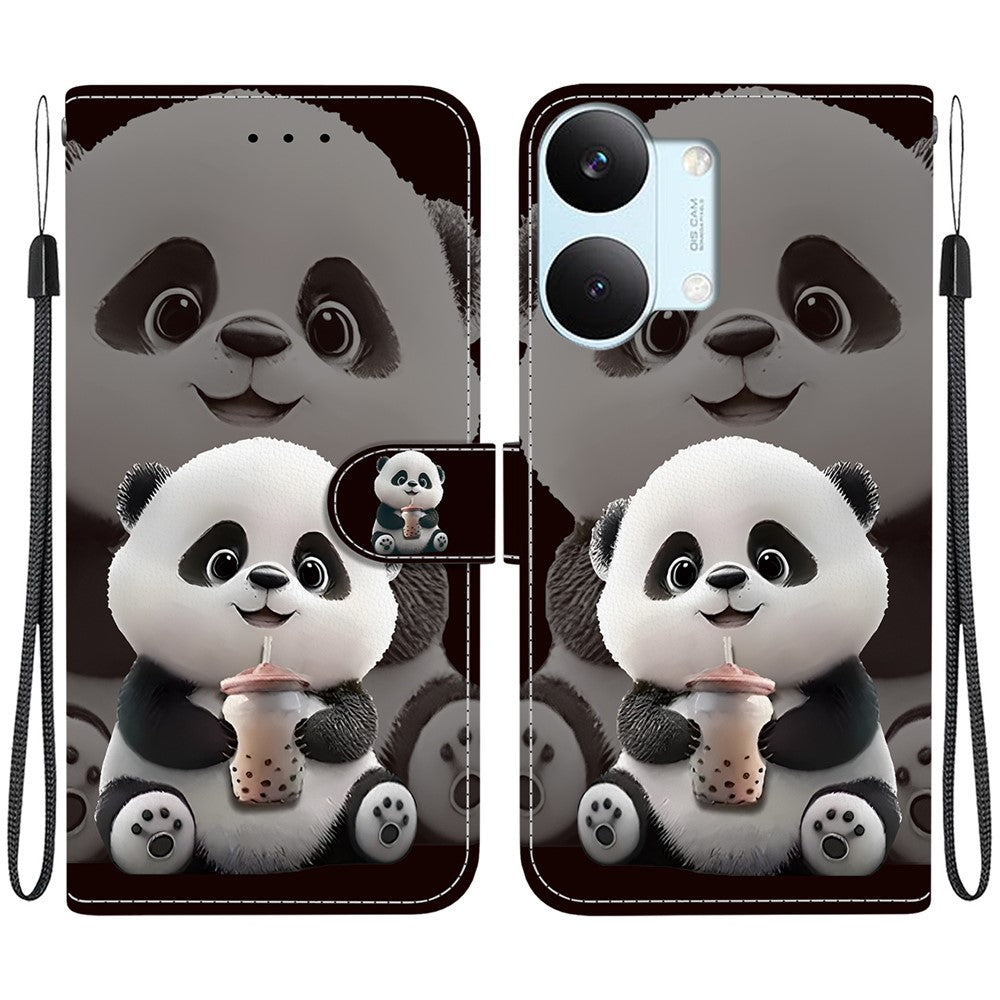 For Xiaomi Redmi Turbo 5 Max 5G  /  Poco X8 Pro Max 5G Leather Case Stand Wallet Pattern Printing Phone Cover with Wrist Strap