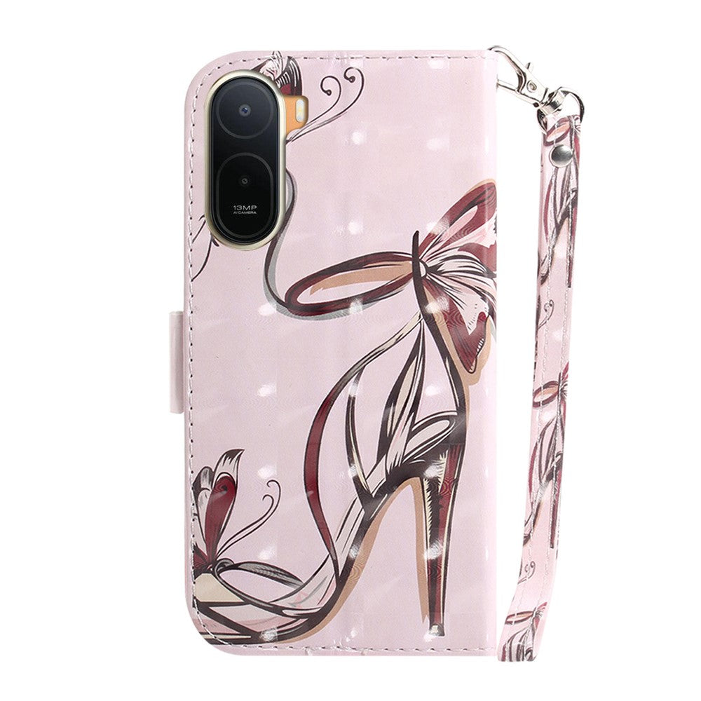 Pattern Printing Case for Xiaomi Poco C85x 5G / Redmi A7 Pro 4G (171.56mm) / Redmi A7 Pro 5G Leather Wallet Phone Cover with Wrist Strap
