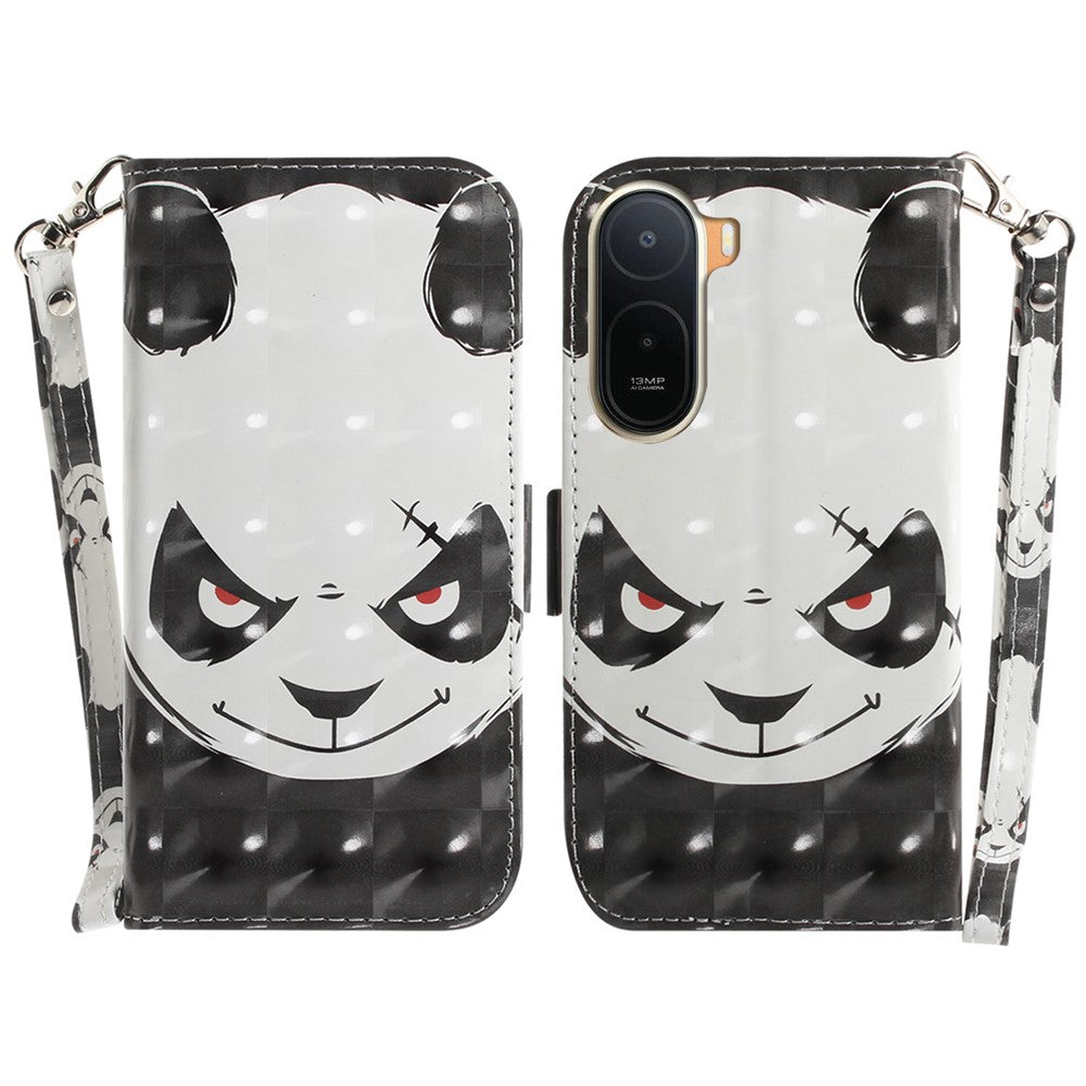 Pattern Printing Case for Xiaomi Poco C85x 5G / Redmi A7 Pro 4G (171.56mm) / Redmi A7 Pro 5G Leather Wallet Phone Cover with Wrist Strap