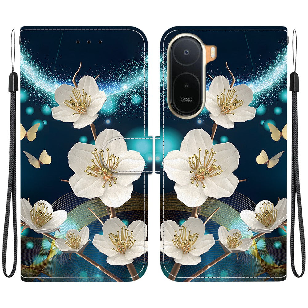 Pattern Printing Case for Xiaomi Poco C85x 5G / Redmi A7 Pro 4G (171.56mm) / Redmi A7 Pro 5G Leather Flip Wallet Phone Cover with Lanyard