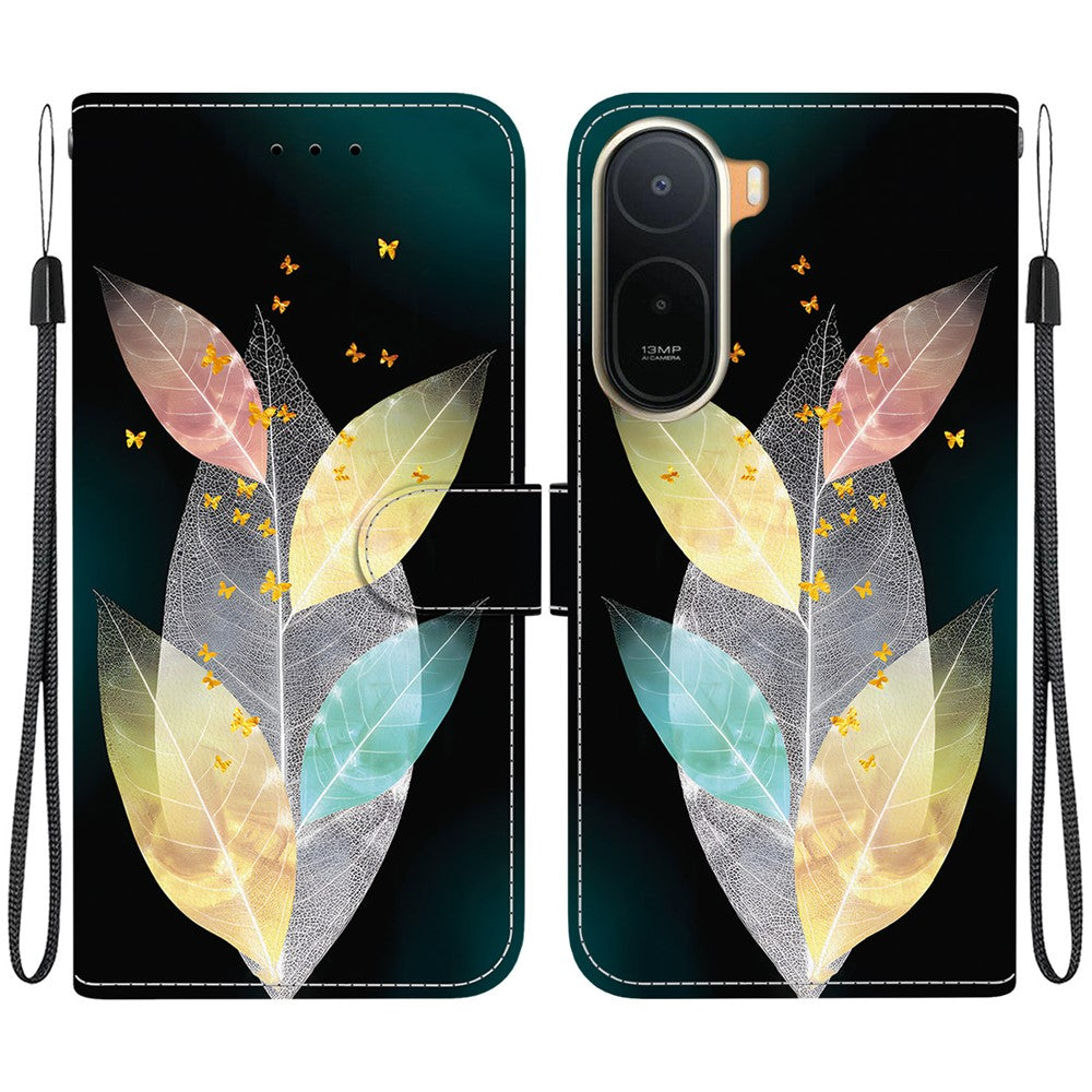 Pattern Printing Case for Xiaomi Poco C85x 5G / Redmi A7 Pro 4G (171.56mm) / Redmi A7 Pro 5G Leather Flip Wallet Phone Cover with Lanyard