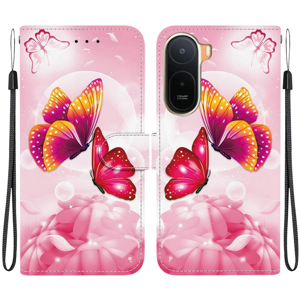 Pattern Printing Case for Xiaomi Poco C85x 5G / Redmi A7 Pro 4G (171.56mm) / Redmi A7 Pro 5G Leather Flip Wallet Phone Cover with Lanyard