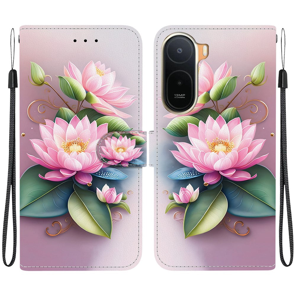 Pattern Printing Case for Xiaomi Poco C85x 5G / Redmi A7 Pro 4G (171.56mm) / Redmi A7 Pro 5G Leather Flip Wallet Phone Cover with Lanyard