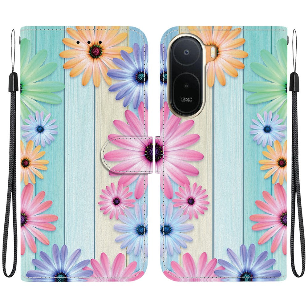 Pattern Printing Case for Xiaomi Poco C85x 5G / Redmi A7 Pro 4G (171.56mm) / Redmi A7 Pro 5G Leather Flip Wallet Phone Cover with Lanyard