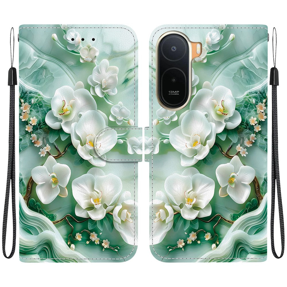 Pattern Printing Case for Xiaomi Poco C85x 5G / Redmi A7 Pro 4G (171.56mm) / Redmi A7 Pro 5G Leather Flip Wallet Phone Cover with Lanyard