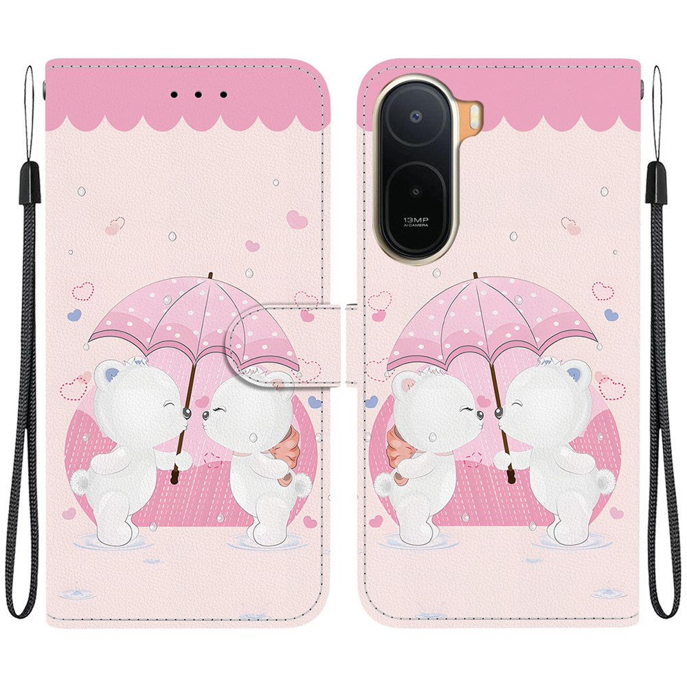 Pattern Printing Case for Xiaomi Poco C85x 5G / Redmi A7 Pro 4G (171.56mm) / Redmi A7 Pro 5G Leather Flip Wallet Phone Cover with Lanyard