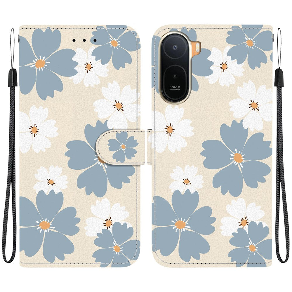 Plånboksfodral för Xiaomi Poco C85x 5G / Redmi A7 Pro 4G (171.56mm) / Redmi A7 Pro 5G Mönstertryck Läderfodral med Stativ och Rem