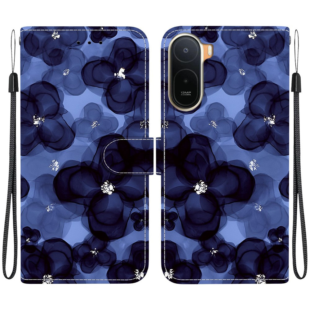 Plånboksfodral för Xiaomi Poco C85x 5G / Redmi A7 Pro 4G (171.56mm) / Redmi A7 Pro 5G Mönstertryck Läderfodral med Stativ och Rem