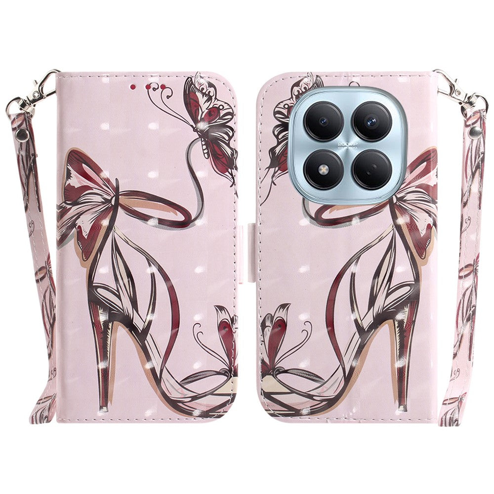 For Xiaomi Redmi Note 15 Pro 4G (Global) Case Pattern Printing Leather Wallet Phone Cover with Wrist Strap
