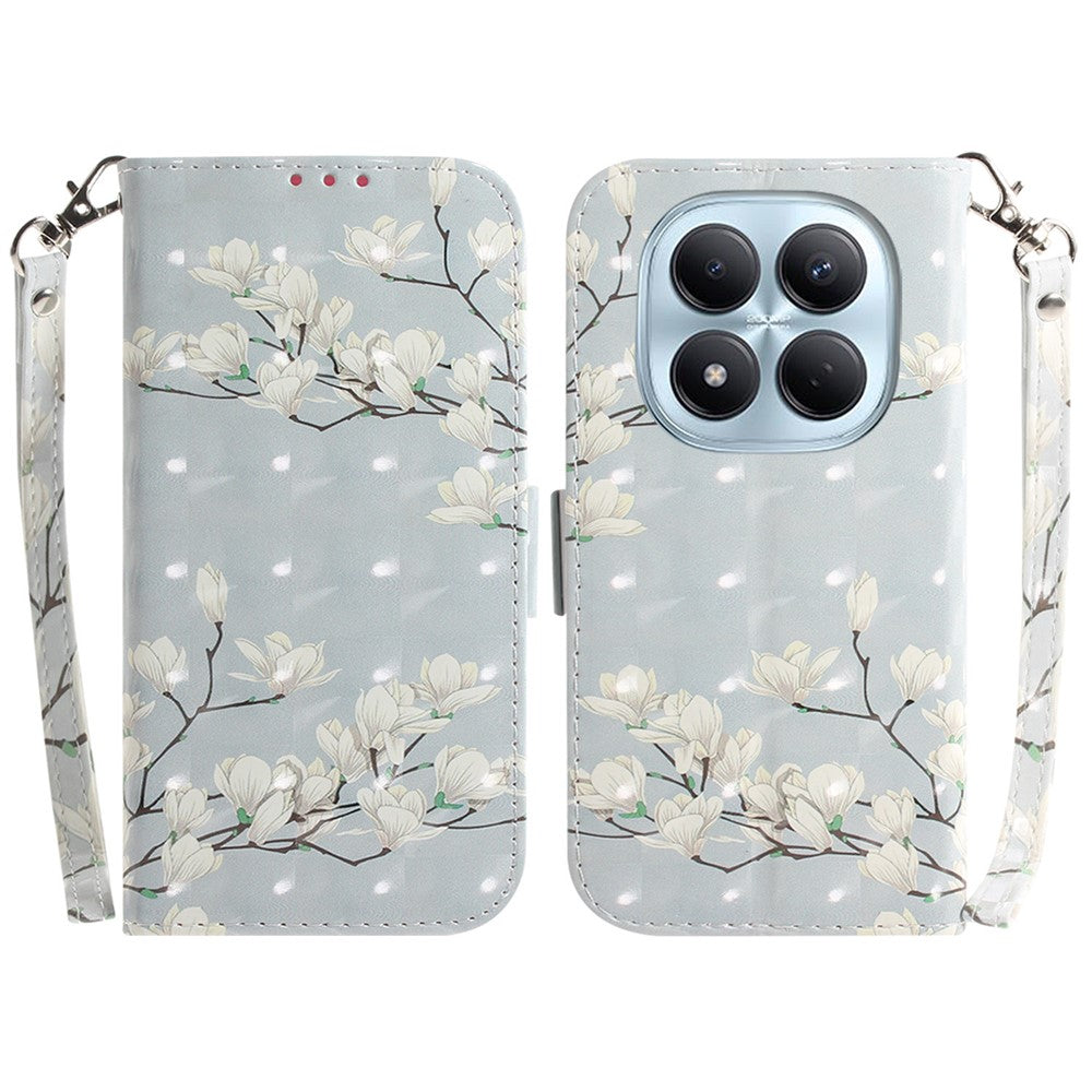 For Xiaomi Redmi Note 15 Pro 4G (Global) Case Pattern Printing Leather Wallet Phone Cover with Wrist Strap