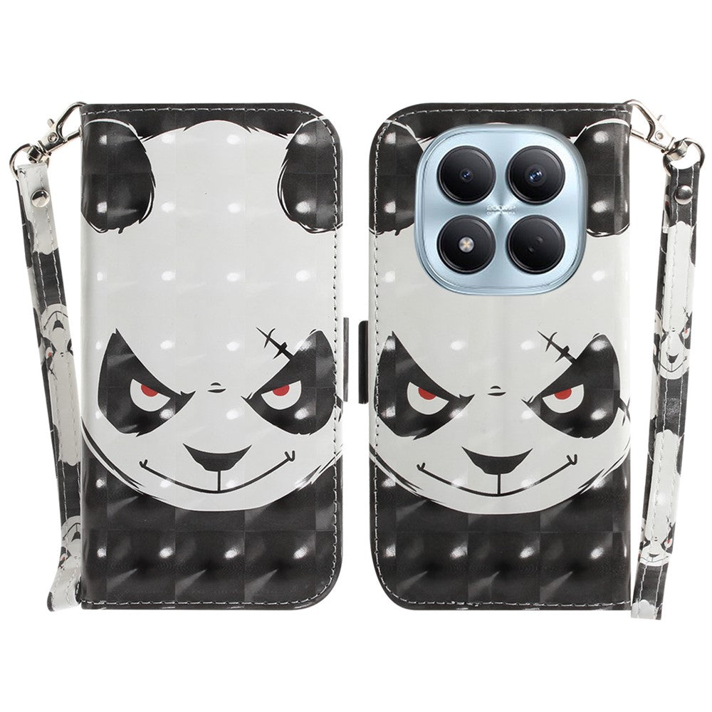 For Xiaomi Redmi Note 15 Pro 4G (Global) Case Pattern Printing Leather Wallet Phone Cover with Wrist Strap