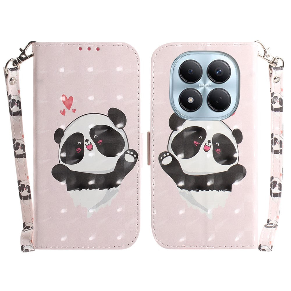 For Xiaomi Redmi Note 15 Pro 4G (Global) Case Pattern Printing Leather Wallet Phone Cover with Wrist Strap