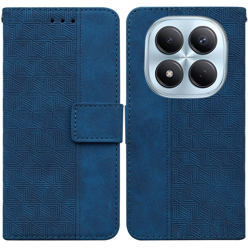 For Xiaomi Redmi Note 15 Pro 4G (Global) Case Geometry Pattern Leather Wallet Phone Cover with Wrist Strap