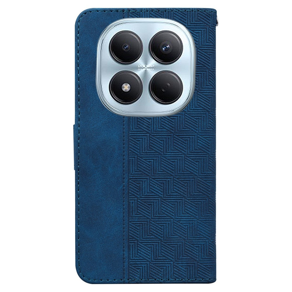 For Xiaomi Redmi Note 15 Pro 4G (Global) Case Geometry Pattern Leather Wallet Phone Cover with Wrist Strap